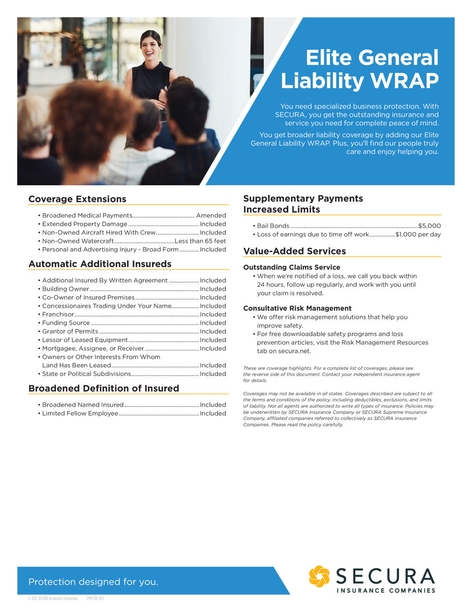 Elite General Liability WRAP Sell Sheet